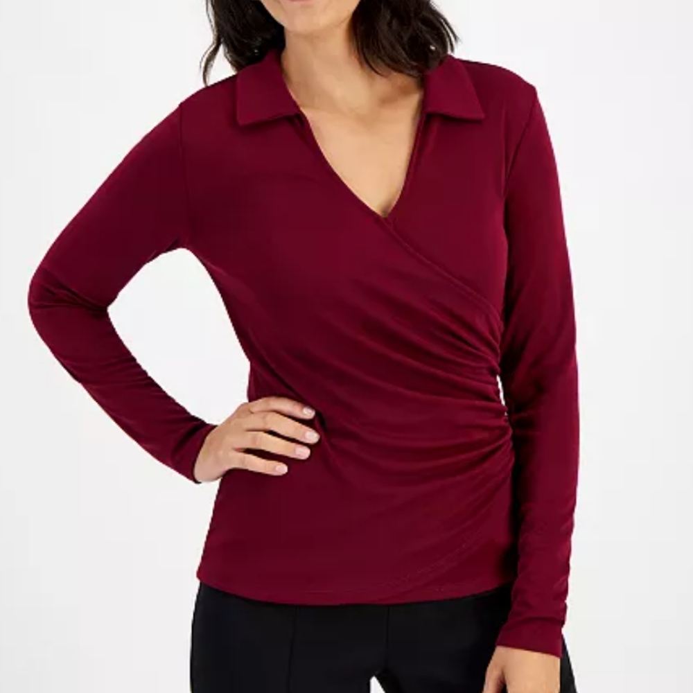 I.N.C. International Concepts Women's Side Ruched Top - XXL